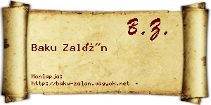 Baku Zalán névjegykártya